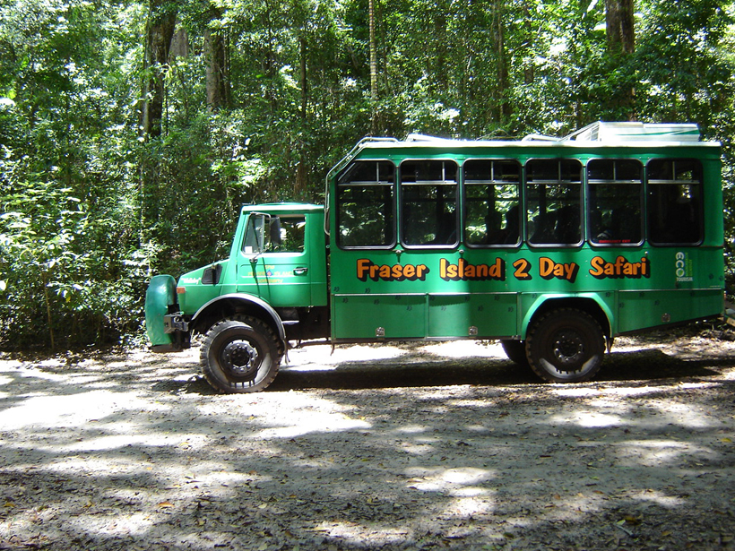 Unimog 4x4 vervoer op Fraser Island