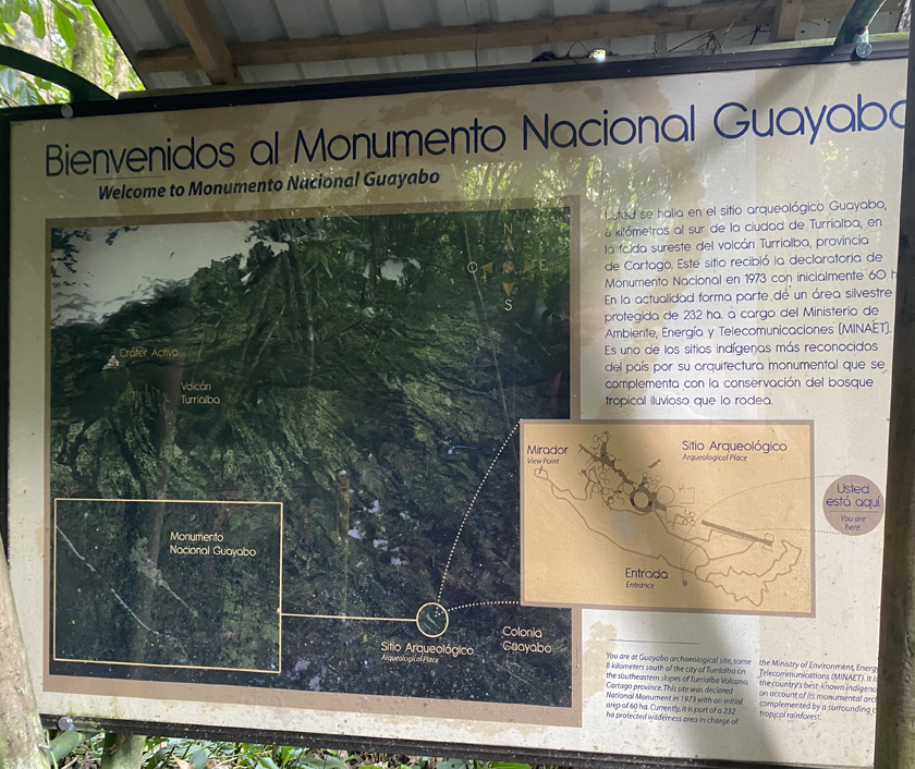 ligging nationaal monument guayabo