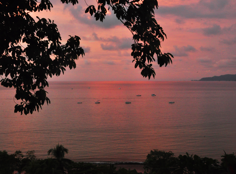 zonsondergang in Drake Bay