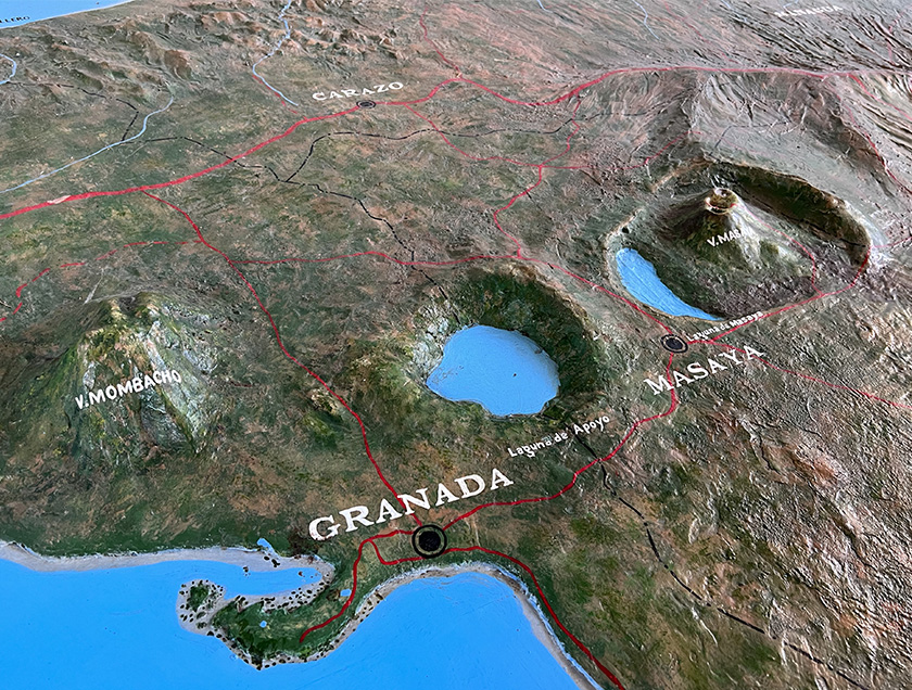 Granada regio meren en vulkanen