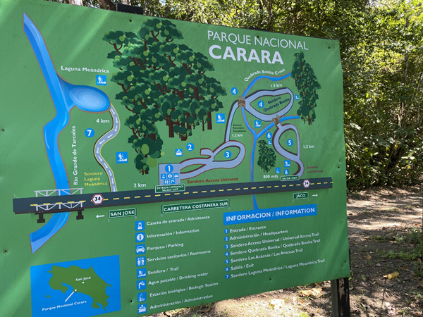 Wandelkaart carara nationaal park